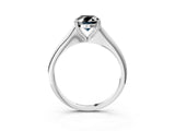 Platinum Fancy Black Oval Cut Solitaire Diamond Ring with Six-Prong Setting and Classic Band_22