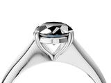 Platinum Fancy Black Oval Cut Solitaire Diamond Ring with Six-Prong Setting and Classic Band_23