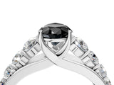 Platinum Fancy Black Pear Cut Brilliant Diamond Pavé Band with Six-Prong Setting_29