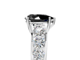 Platinum Fancy Black Pear Cut Brilliant Diamond Pavé Band with Six-Prong Setting_30