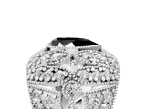 Platinum Fancy Black Pear Cut Brilliant Halo Pave Diamond Milgrain Ring_17