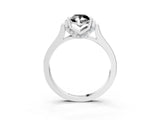 Platinum Fancy Black Pear Cut Brilliant Solitaire Diamond Ring with Channel Set Band and Bar Prong Setting_9