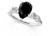 Platinum Fancy Black Pear Cut Brilliant Three-Stone Pave Band with Four-Prong Setting_7
