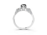 Platinum Fancy Black Pear Cut Brilliant Three-Stone Pave Band with Four-Prong Setting_9