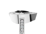 Platinum Fancy Black Pear Cut-Cut Diamond Halo Engagement Ring with Pave Band and Prong Setting_17