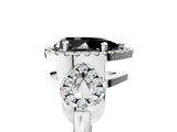 Platinum Fancy Black Pear Cut Cut Halo Diamond Infinity Band with Four-Prong Setting_17