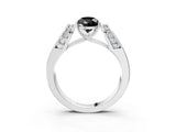 Platinum Fancy Black Pear Cut Diamond Channel Set Solitaire Ring with Four-Prong Setting_29