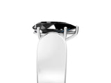 Platinum Fancy Black Pear Cut Diamond Channel Set Solitaire Ring with Four-Prong Setting_31