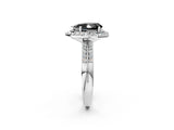Platinum Fancy Black Pear Cut Diamond Double Halo Ring with Split Shank and Four-Prong Setting_14