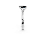 Platinum Fancy Black Pear Cut Diamond Engagement Ring with Side Stone Accents and Four-Prong Setting_14
