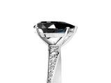 Platinum Fancy Black Pear Cut Diamond Engagement Ring with Side Stone Accents and Four-Prong Setting_17
