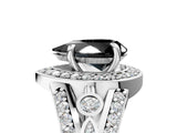 Platinum Fancy Black Pear Cut Diamond Halo Ring with Split Shank and Bezel Accents and Four-Prong Setting_11