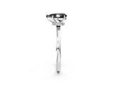 Platinum Fancy Black Pear Cut Diamond Solitaire Ring with Classic Band and Four-Prong Setting_14