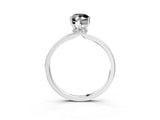 Platinum Fancy Black Pear Cut Diamond Solitaire Ring with Classic Band and Four-Prong Setting_15