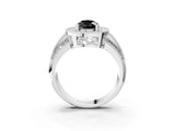 Platinum Fancy Black Pear Cut Halo Diamond Engagement Ring with Pave Split Shank and Four-Prong Setting_39