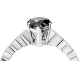 Platinum Fancy Black Pear Cut Solitaire Diamond Ring with Infinity Twist Band and Four-Prong Setting_10