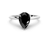 Platinum Fancy Black Pear Cut Solitaire Diamond Ring with Six-Prong Setting and Classic Band_40