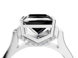 Platinum Fancy Black Princess Cut Brilliant Solitaire Diamond Ring with Channel Set Band and Bar Prong Setting_10