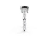 Platinum Fancy Black Princess Cut Brilliant Split Shank Pave Solitaire Ring with Four-Prong Setting_14