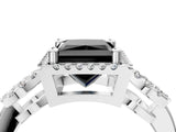 Platinum Fancy Black Princess Cut Cut Halo Diamond Infinity Band with Four-Prong Setting_16