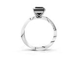 Platinum Fancy Black Princess Cut Diamond Engagement Ring with Side Stone Accents and Four-Prong Setting_15