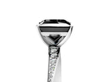 Platinum Fancy Black Princess Cut Diamond Engagement Ring with Side Stone Accents and Four-Prong Setting_17
