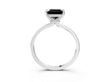 Platinum Fancy Black Princess Cut Diamond Solitaire Ring with Classic Band and Four-Prong Setting_15