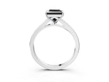 Platinum Fancy Black Princess Cut Diamond Solitaire Ring with Pavé Band and Prong Setting_15