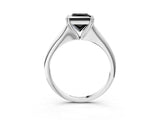 Platinum Fancy Black Princess Cut Solitaire Diamond Ring with Six-Prong Setting and Classic Band_31