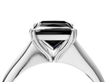 Platinum Fancy Black Princess Cut Solitaire Diamond Ring with Six-Prong Setting and Classic Band_32