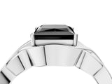 Platinum Fancy Black Princess Cut Solitaire Intertwined Band Prong Setting Ring_10