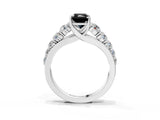 Platinum Fancy Black Radiant Cut Brilliant Diamond Pavé Band with Six-Prong Setting_21