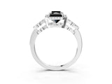 Platinum Fancy Black Radiant Cut Cut Halo Diamond Infinity Band with Four-Prong Setting_15