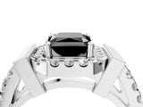 Platinum Fancy Black Radiant Cut Cut Halo Split Shank Prong Set Ring_16