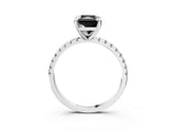 Platinum Fancy Black Radiant Cut Diamond Brilliant Solitaire Ring with Pavé Band and Four-Prong Setting_39