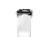 Platinum Fancy Black Radiant Cut Diamond Channel Set Solitaire Ring with Four-Prong Setting_30