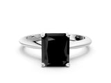 Platinum Fancy Black Radiant Cut Diamond Solitaire Engagement Ring with Classic Band and Four-Prong Setting_12