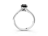 Platinum Fancy Black Radiant Cut Diamond Solitaire Engagement Ring with Classic Band and Four-Prong Setting_15