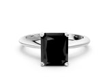 Platinum Fancy Black Radiant Cut Diamond Solitaire Engagement Ring with Classic Band and Four-Prong Setting_24