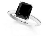 Platinum Fancy Black Radiant Cut Diamond Solitaire Engagement Ring with Classic Band and Four-Prong Setting_25