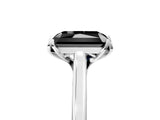 Platinum Fancy Black Radiant Cut Diamond Solitaire Ring with Flower Prong Setting and Classic Band_17