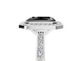 Platinum Fancy Black Radiant Cut Halo Bezel Diamond Pave Band Ring_11
