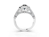 Platinum Fancy Black Radiant Cut Halo Diamond Split Shank Pave Ring_33