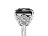 Platinum Fancy Black Radiant Cut Solitaire Split Shank Pave Diamond Engagement Ring with Four-Prong Setting_89