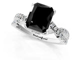 Platinum Fancy Black Radiant Cut Solitaire Twist Pave Diamond Engagement Ring with Prong Setting_55