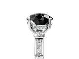 Platinum Fancy Black Round Cut Brilliant Three-Stone Pave Band with Four-Prong Setting_11