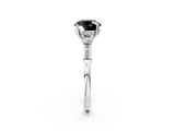 Platinum Fancy Black Round Cut Brilliant Three-Stone Pave Band with Four-Prong Setting_8