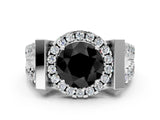 Platinum Fancy Black Round Cut Cut Halo Split Shank Prong Set Ring_36