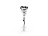Platinum Fancy Black Round Cut Diamond Scattered Round Accent Ring with Prong Setting_2