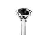 Platinum Fancy Black Round Cut Diamond Solitaire Engagement Ring with Classic Band and Four-Prong Setting_17